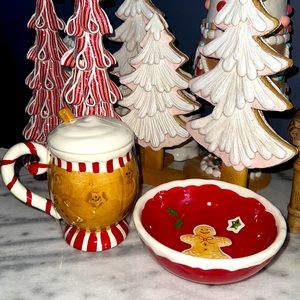 Gingerbread man mug and bowl set